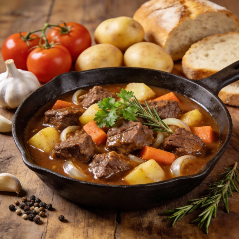 牛肉炖菜配蔬菜图片