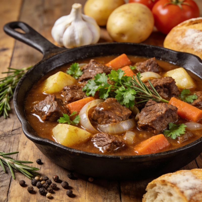 牛肉炖菜配蔬菜图片