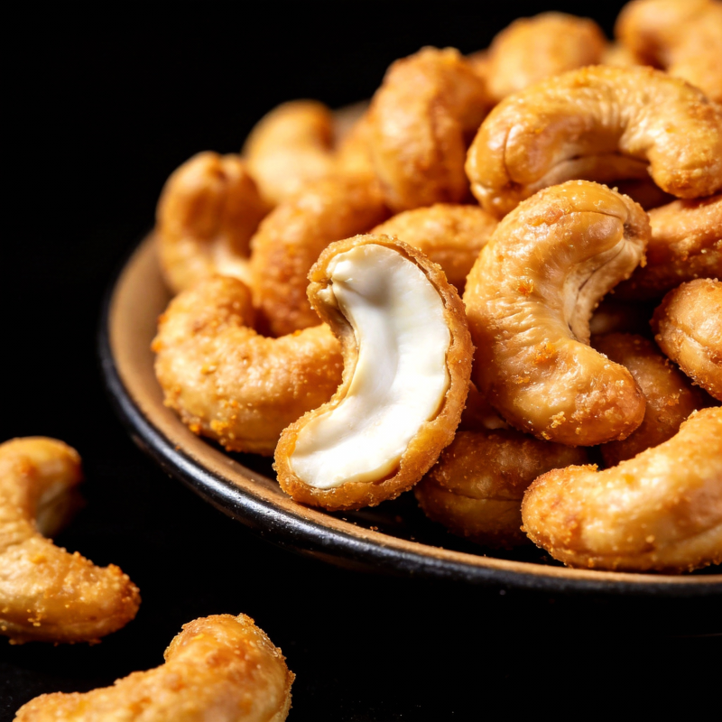 香脆腰果特写图片