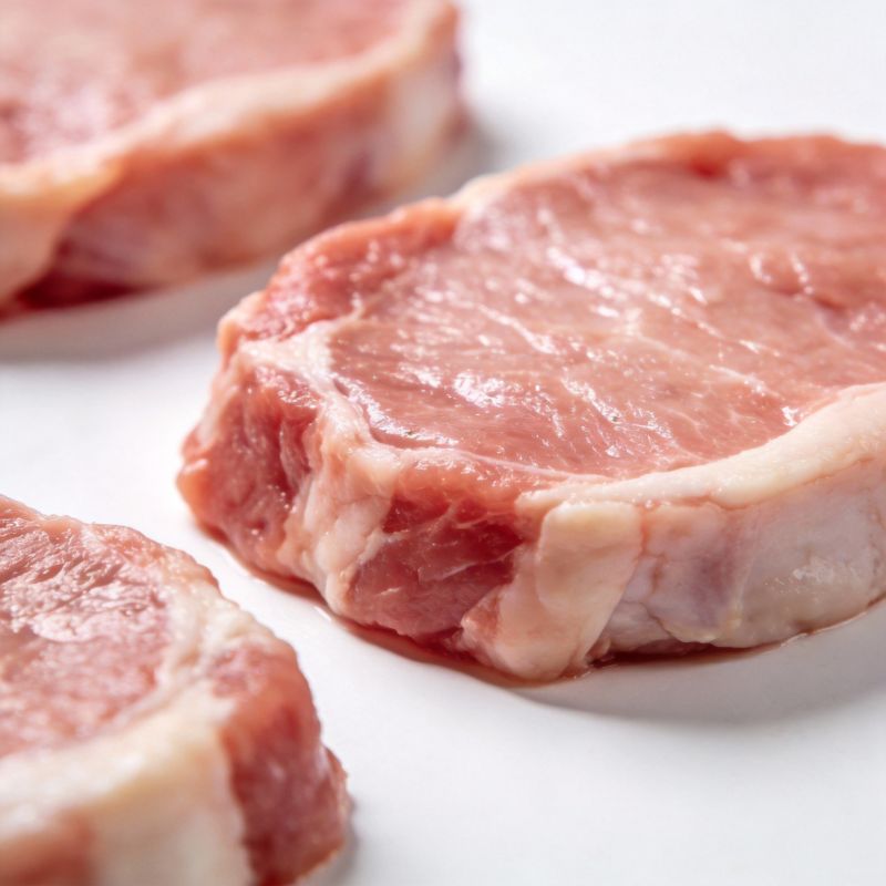 新鲜猪排特写图片