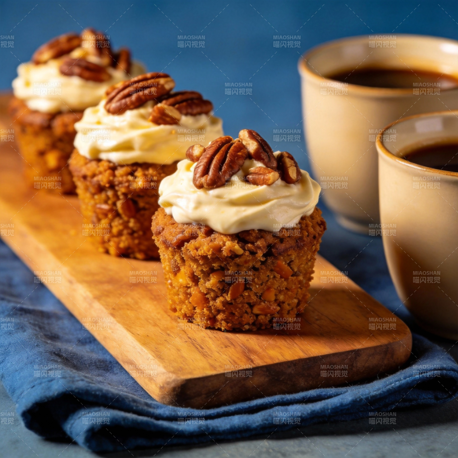 南瓜杯蛋糕配咖啡图片