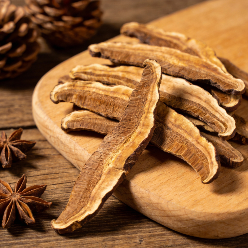 灵芝干片特写图片