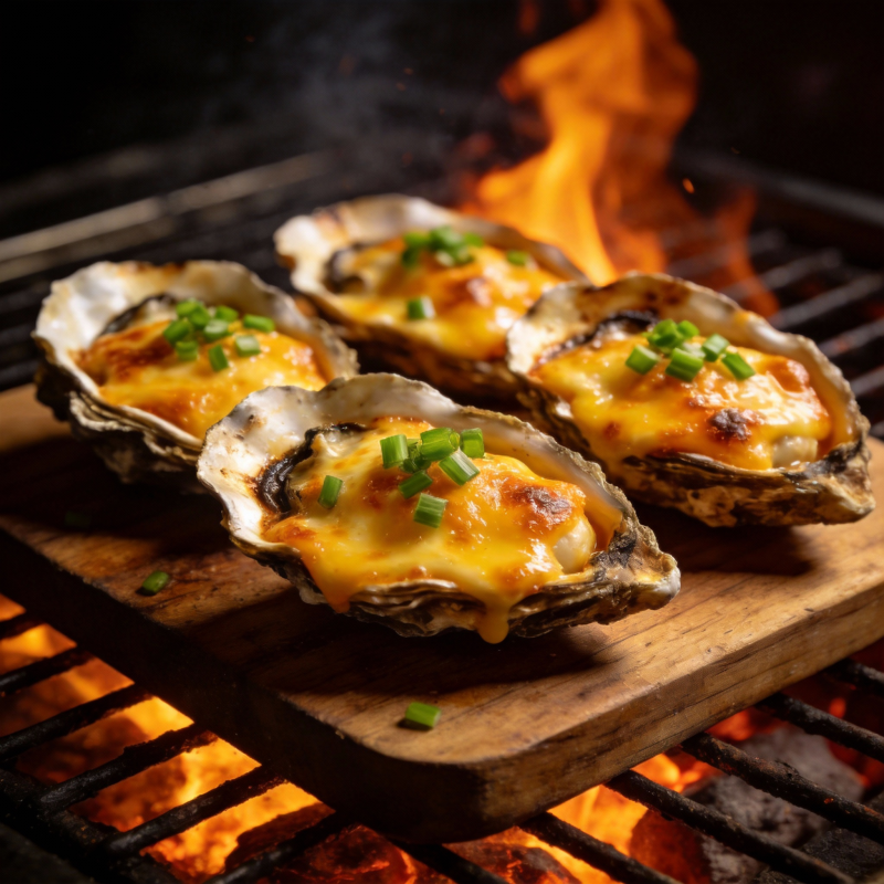 火焰烤生蚝图片