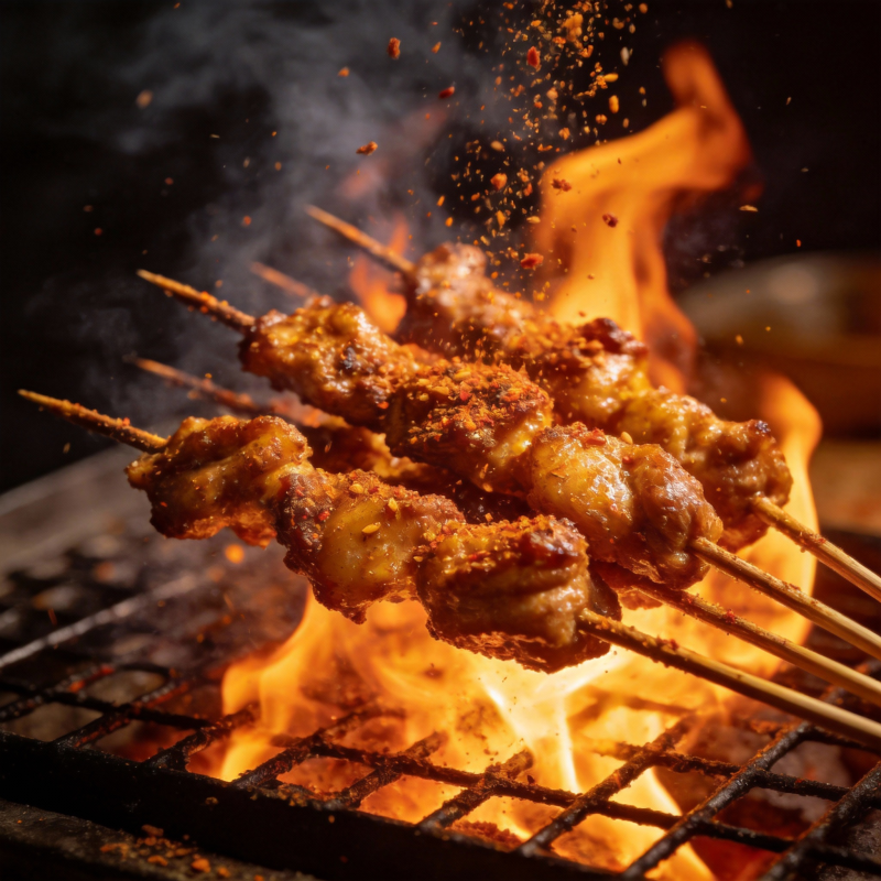 火焰烤串图片
