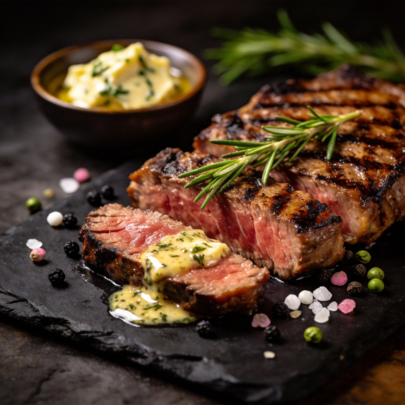 香煎牛排配迷迭香图片