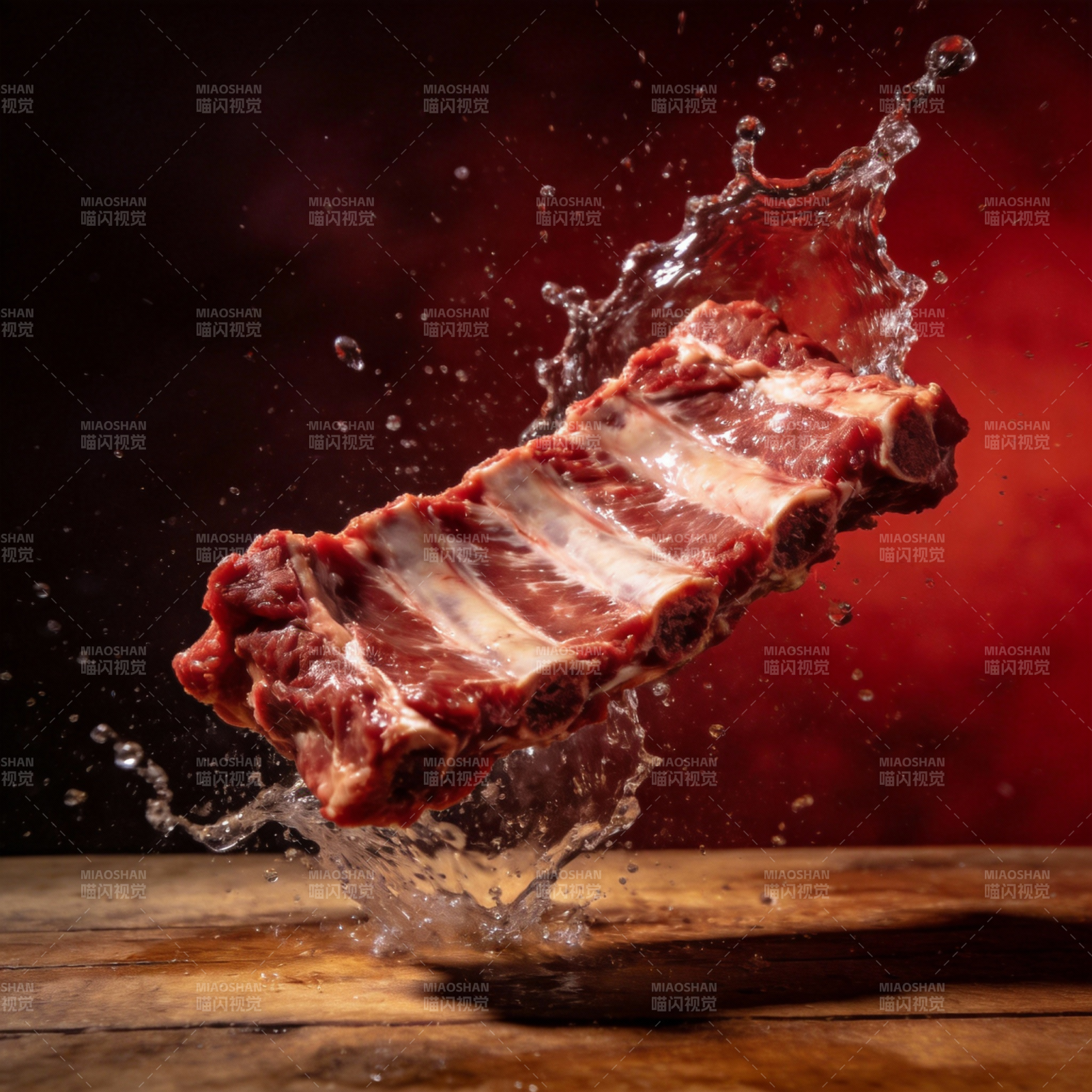 飞溅的肋排图片