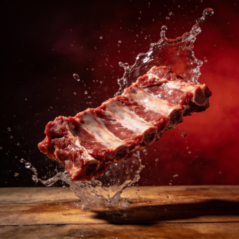 飞溅的肋排图片