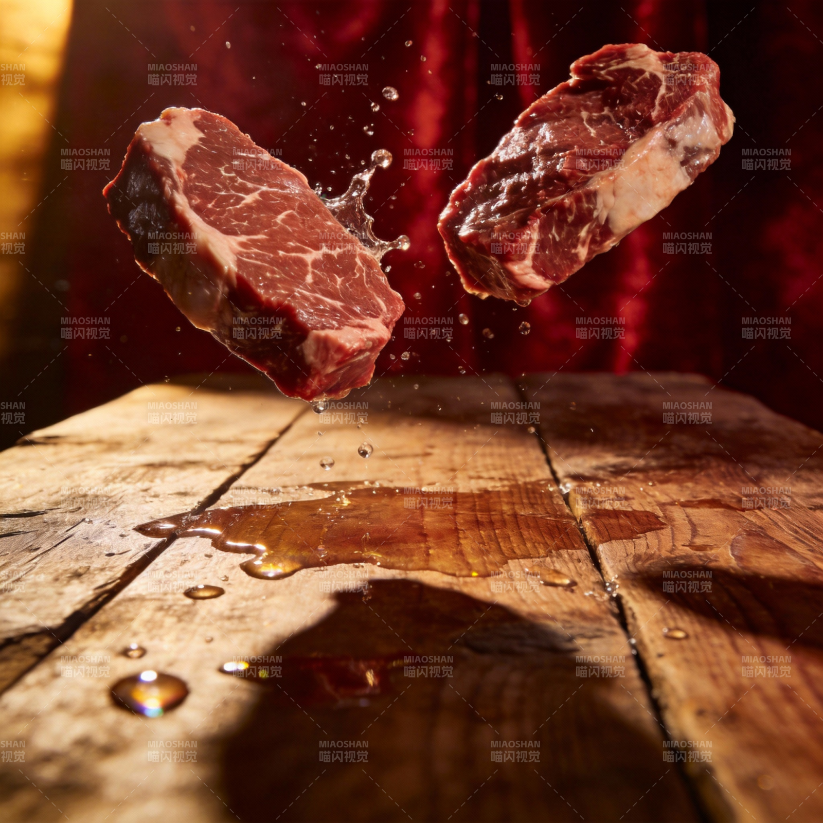 牛排飞溅瞬间图片