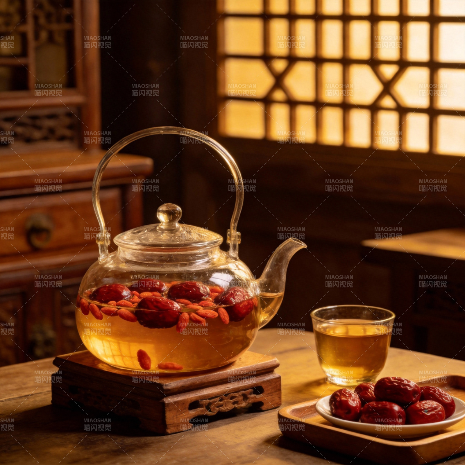 红枣茶香四溢图片