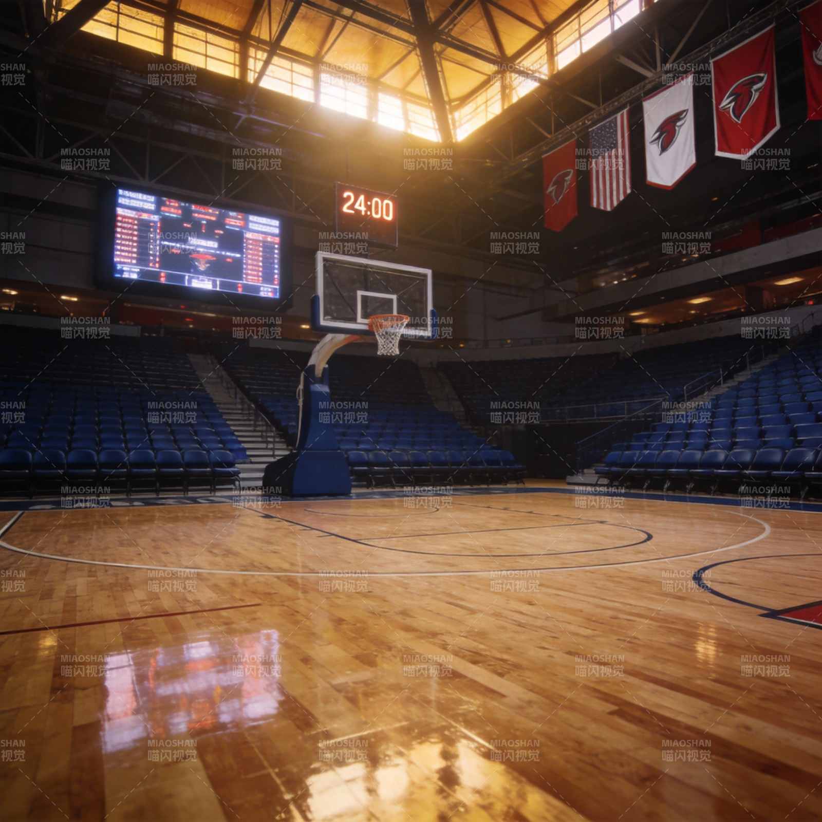 空旷的篮球馆图片