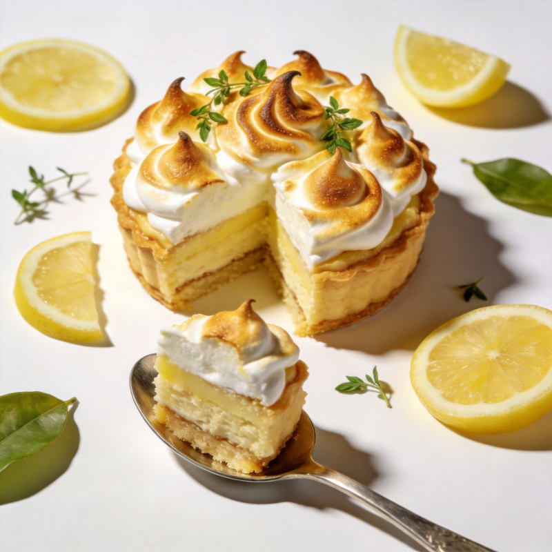 柠檬蛋白酥皮蛋糕图片