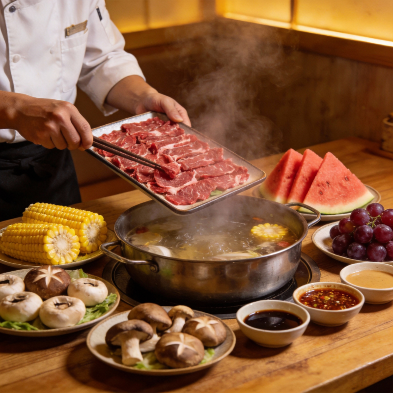 热气腾腾的火锅宴图片
