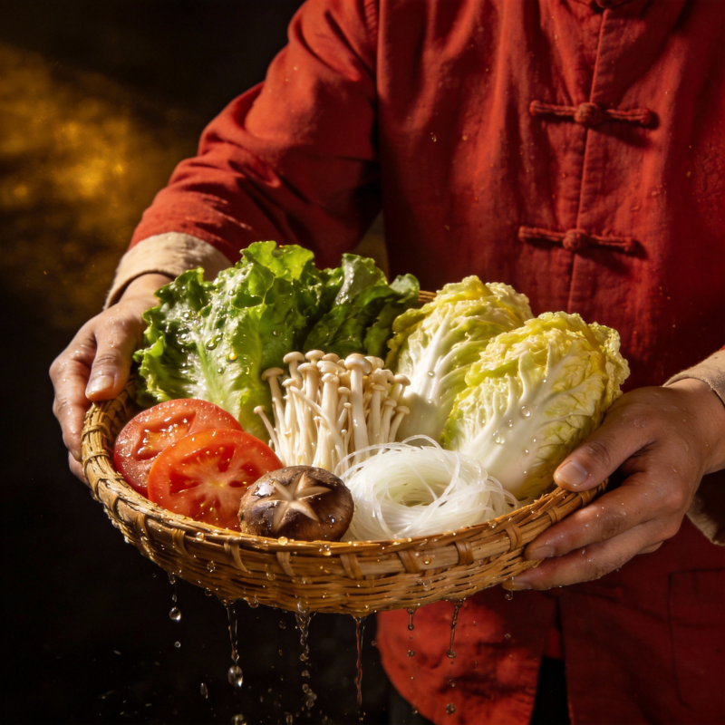 新鲜蔬菜入篮图片