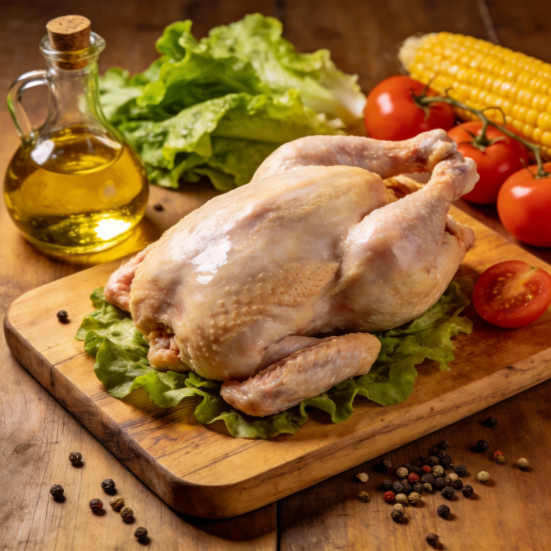 新鲜整鸡待烹图片