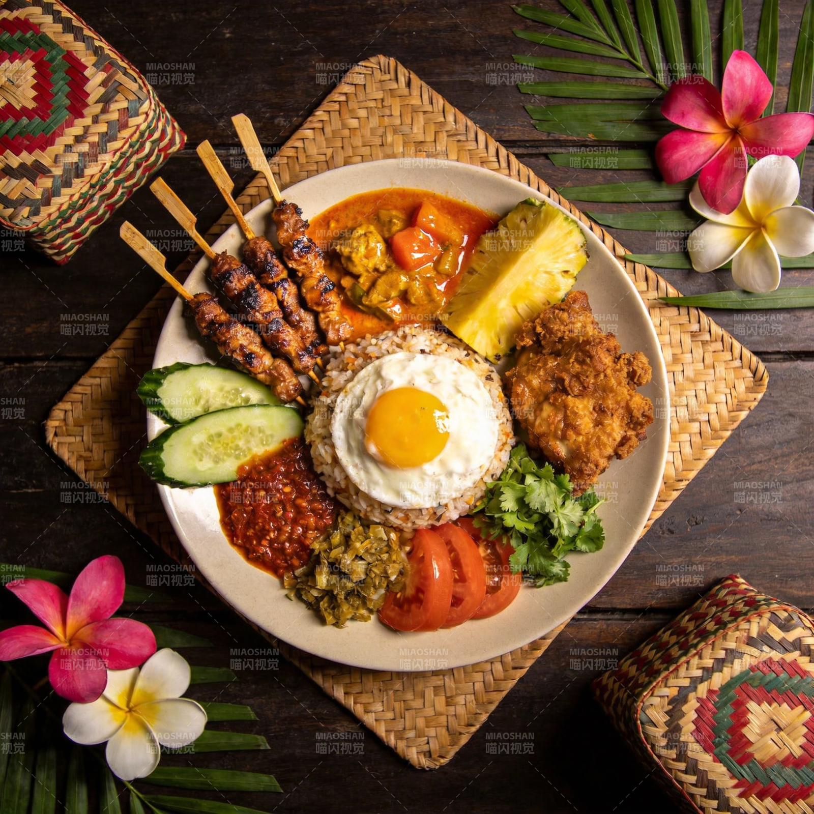 热带风味美食拼盘图片