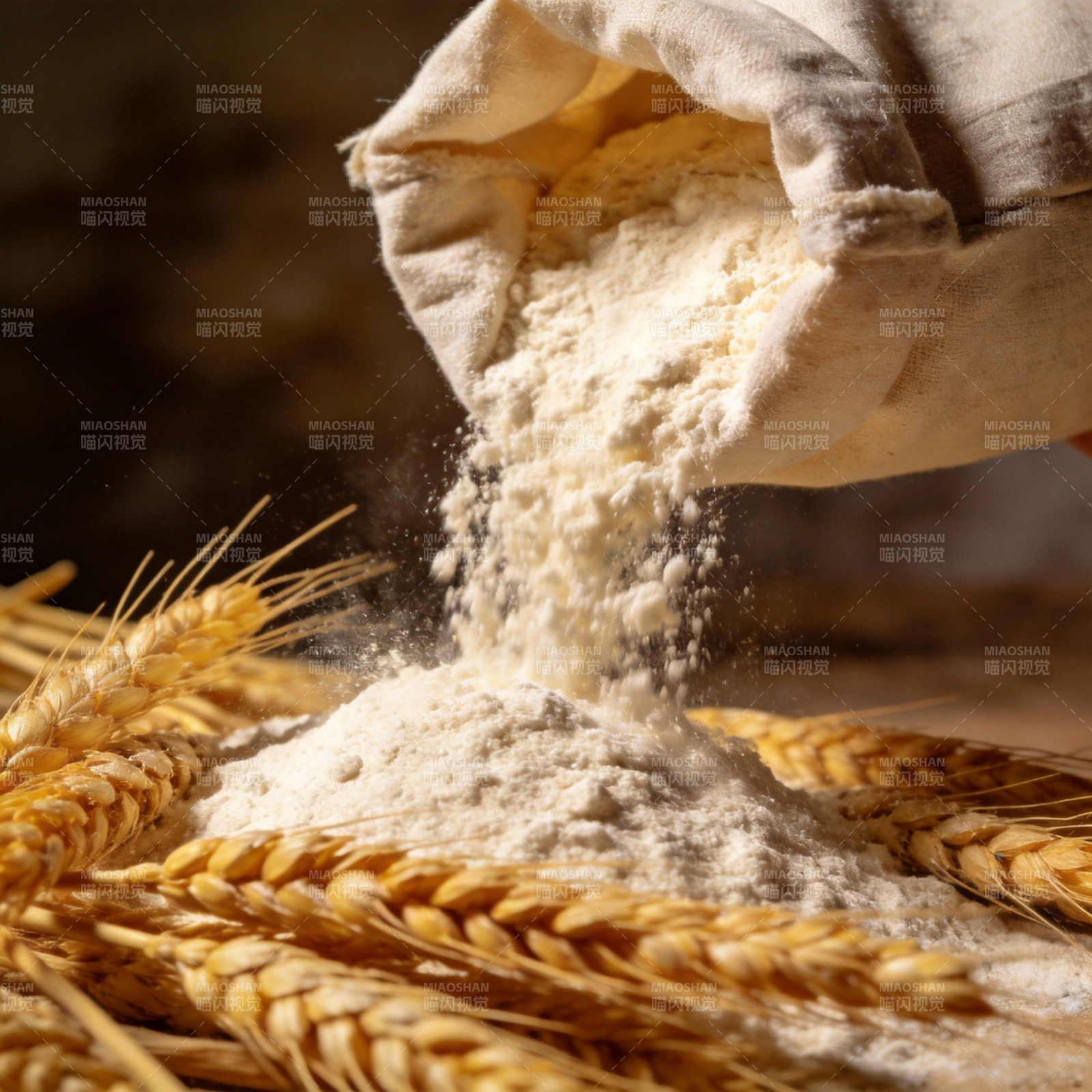 麦香四溢 面粉倾泻图片