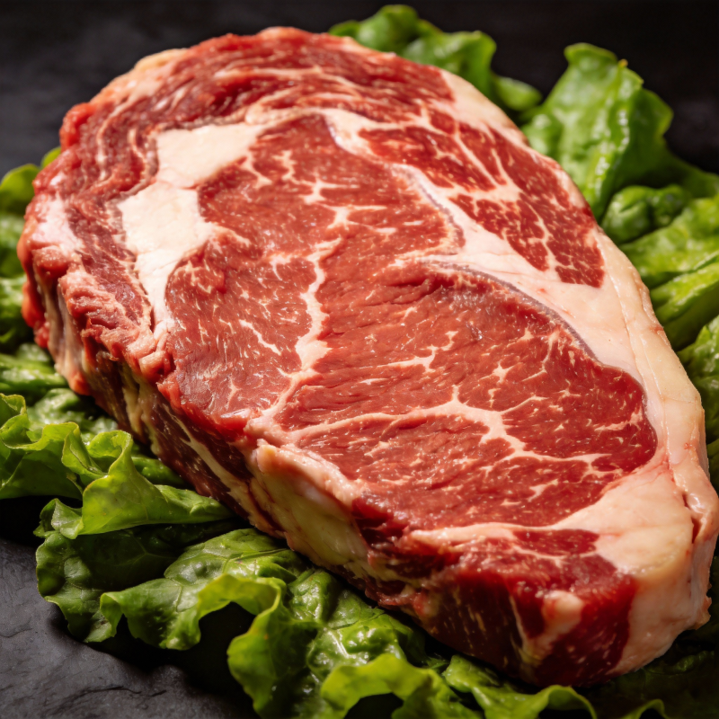 鲜嫩牛排配生菜图片