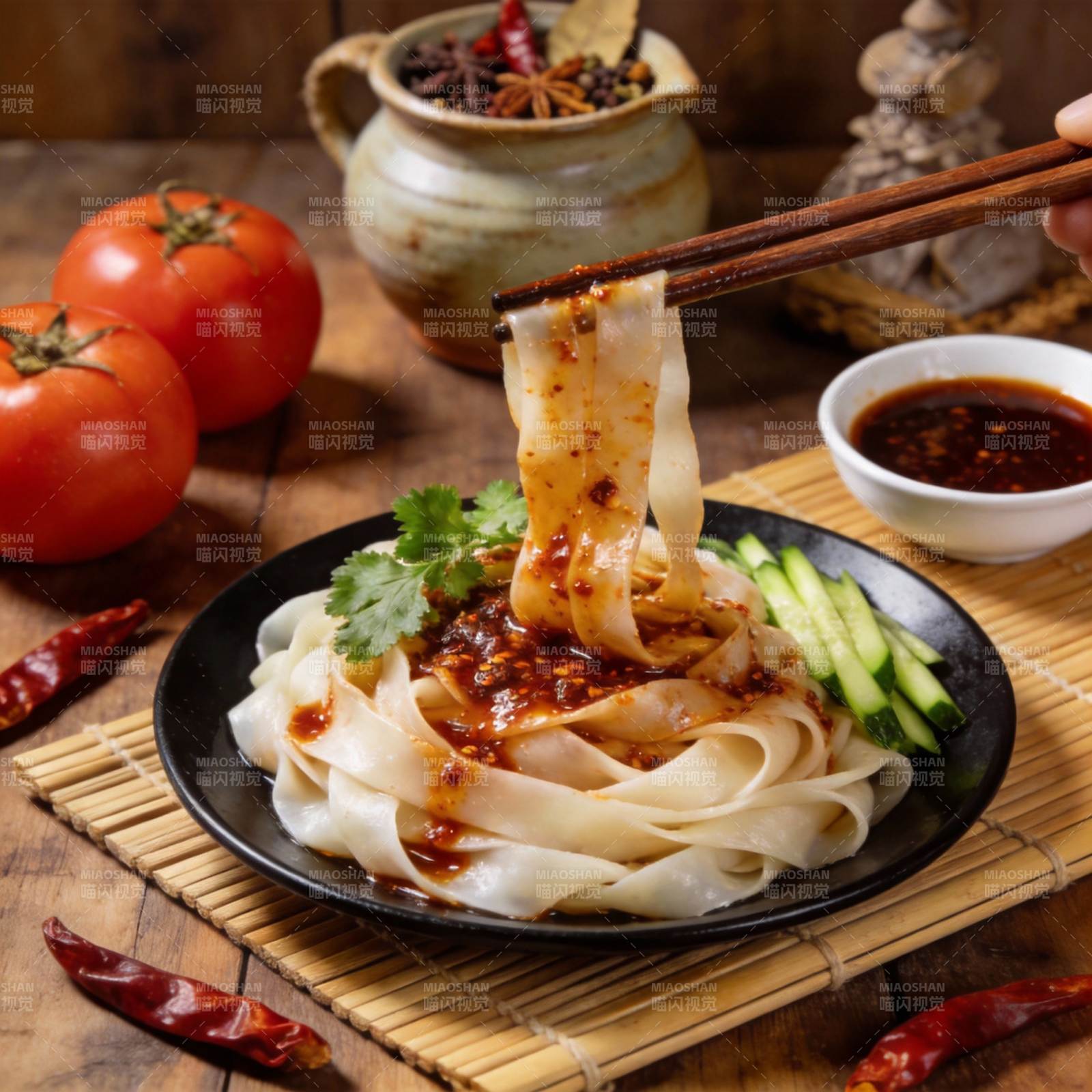 凉皮配辣酱图片