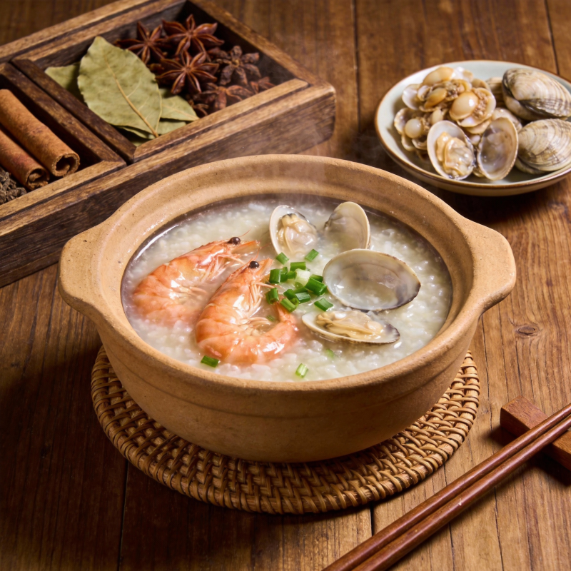 海鲜粥配香料图片