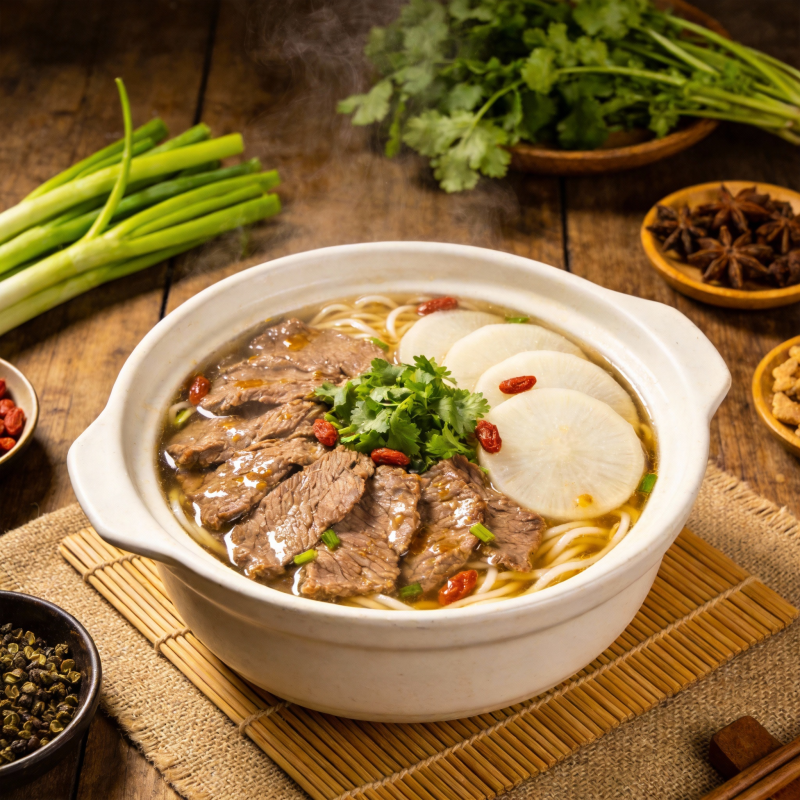牛肉汤面配香菜图片