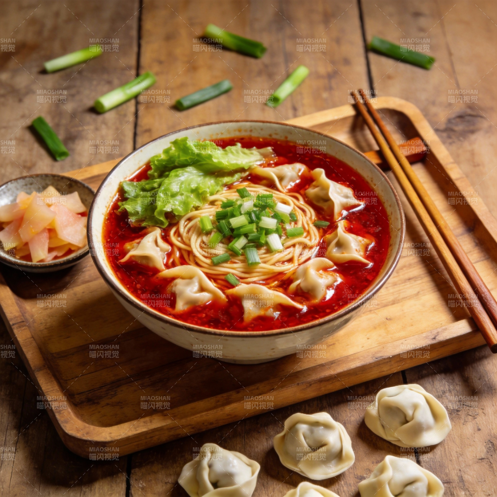 红汤饺子面图片