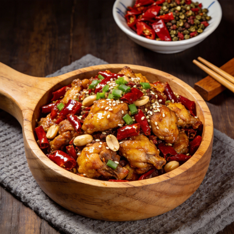 麻辣鸡翅配花生图片