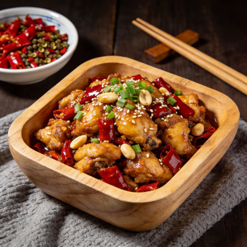 麻辣鸡翅配花生图片