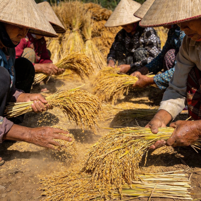 稻谷丰收场景图片