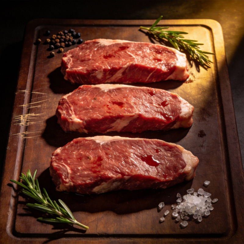 鲜嫩牛排配香草盐图片
