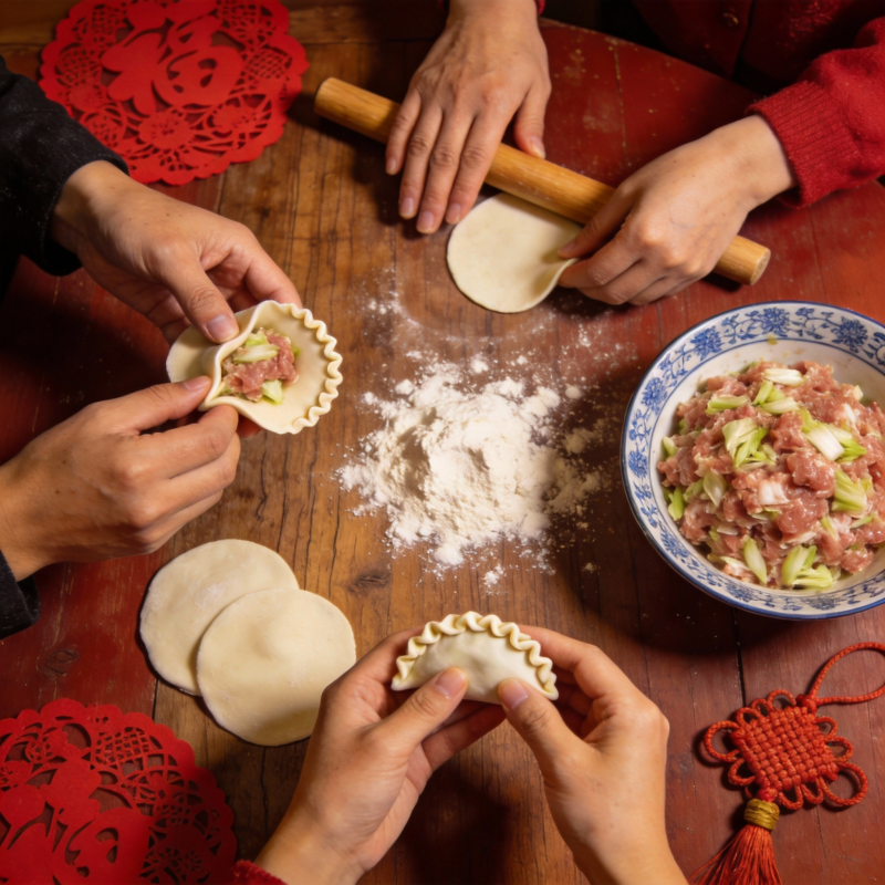 包饺子迎新春图片