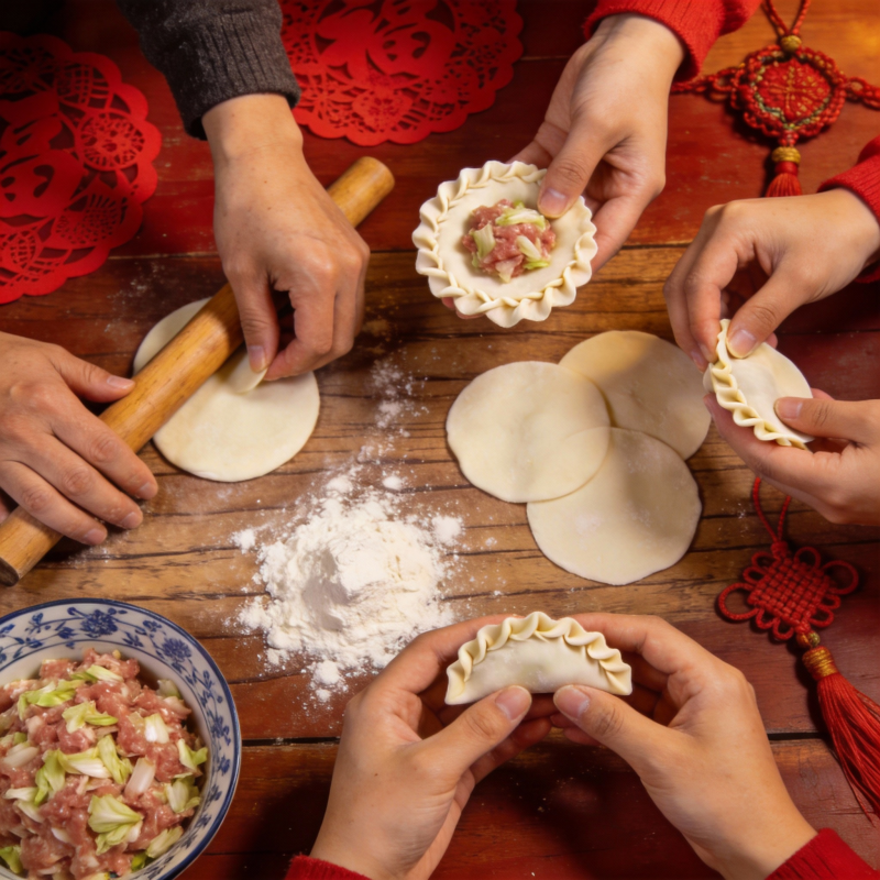 包饺子迎新春图片