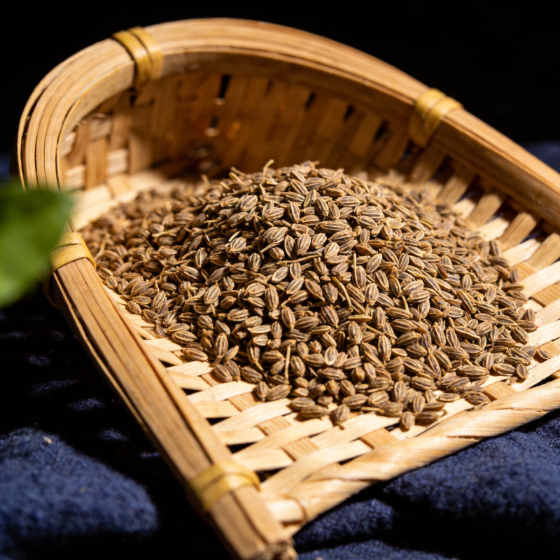 香菜籽盛于竹篮图片