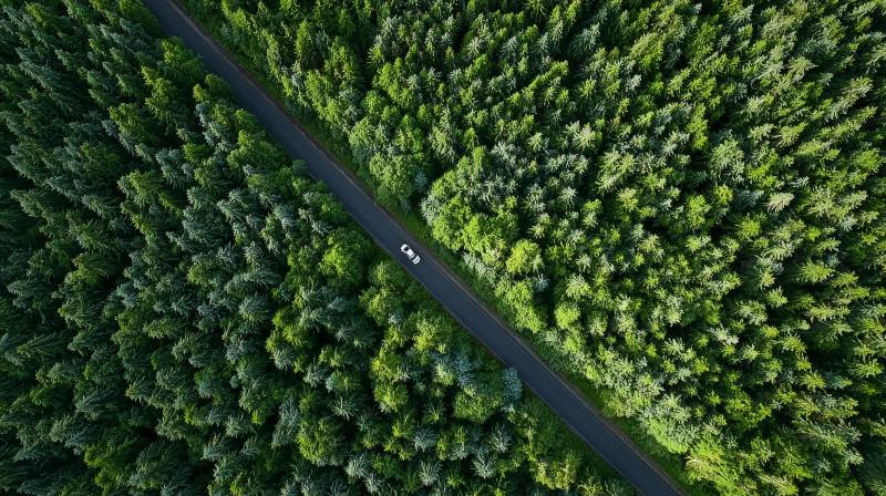 林间公路航拍图片