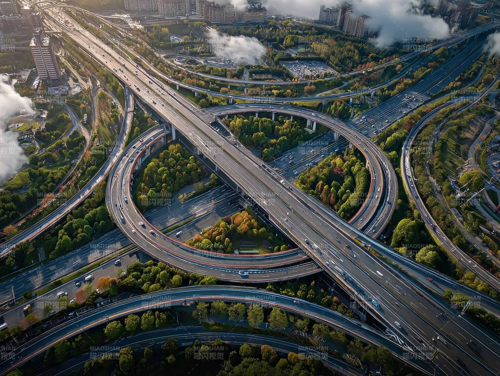 城市立交桥航拍图片