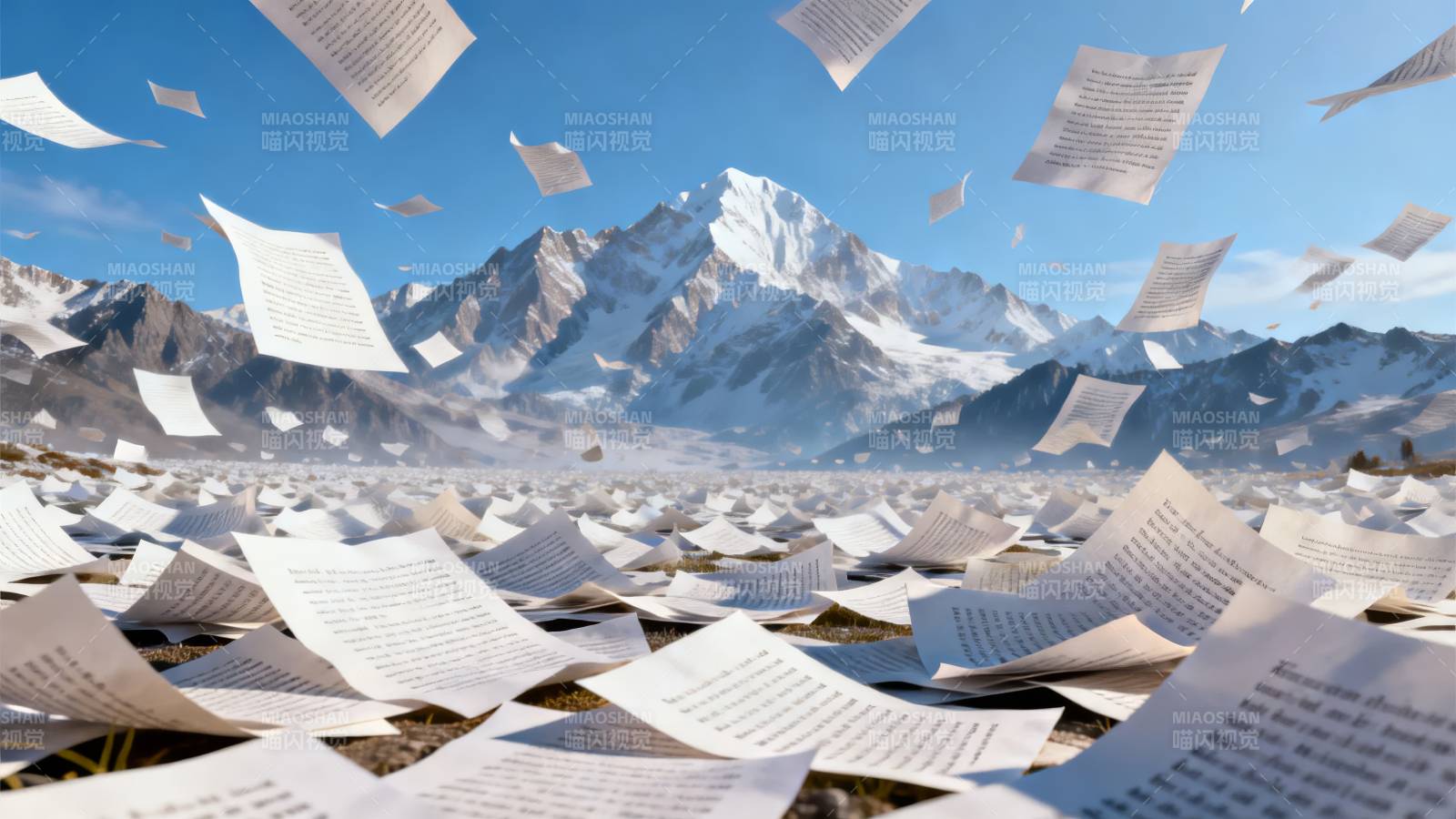 纸海雪山图片