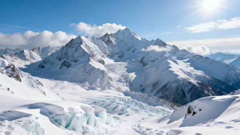 雪山之巅 冰川壮丽图片