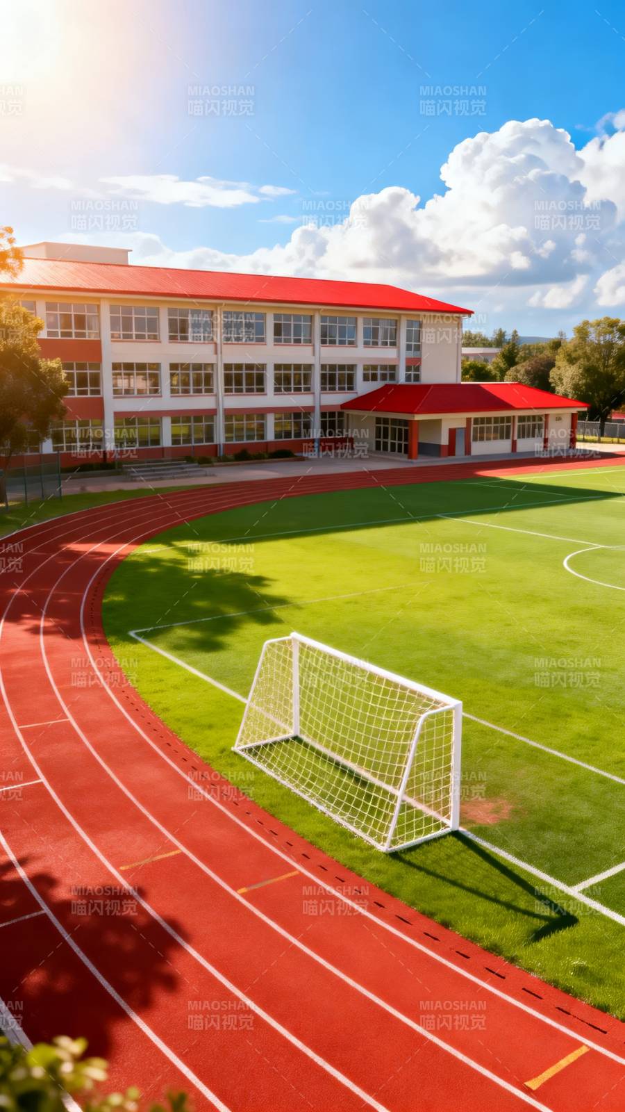 校园操场风光图片