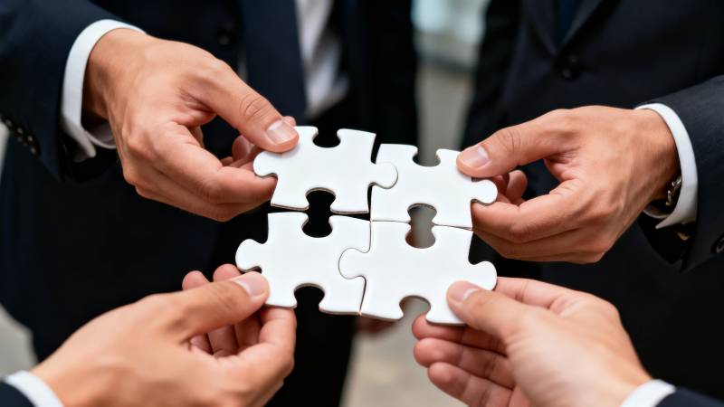 合作共赢拼图图片