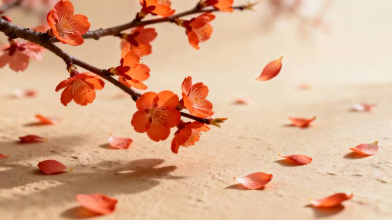 樱花飘落春意浓图片