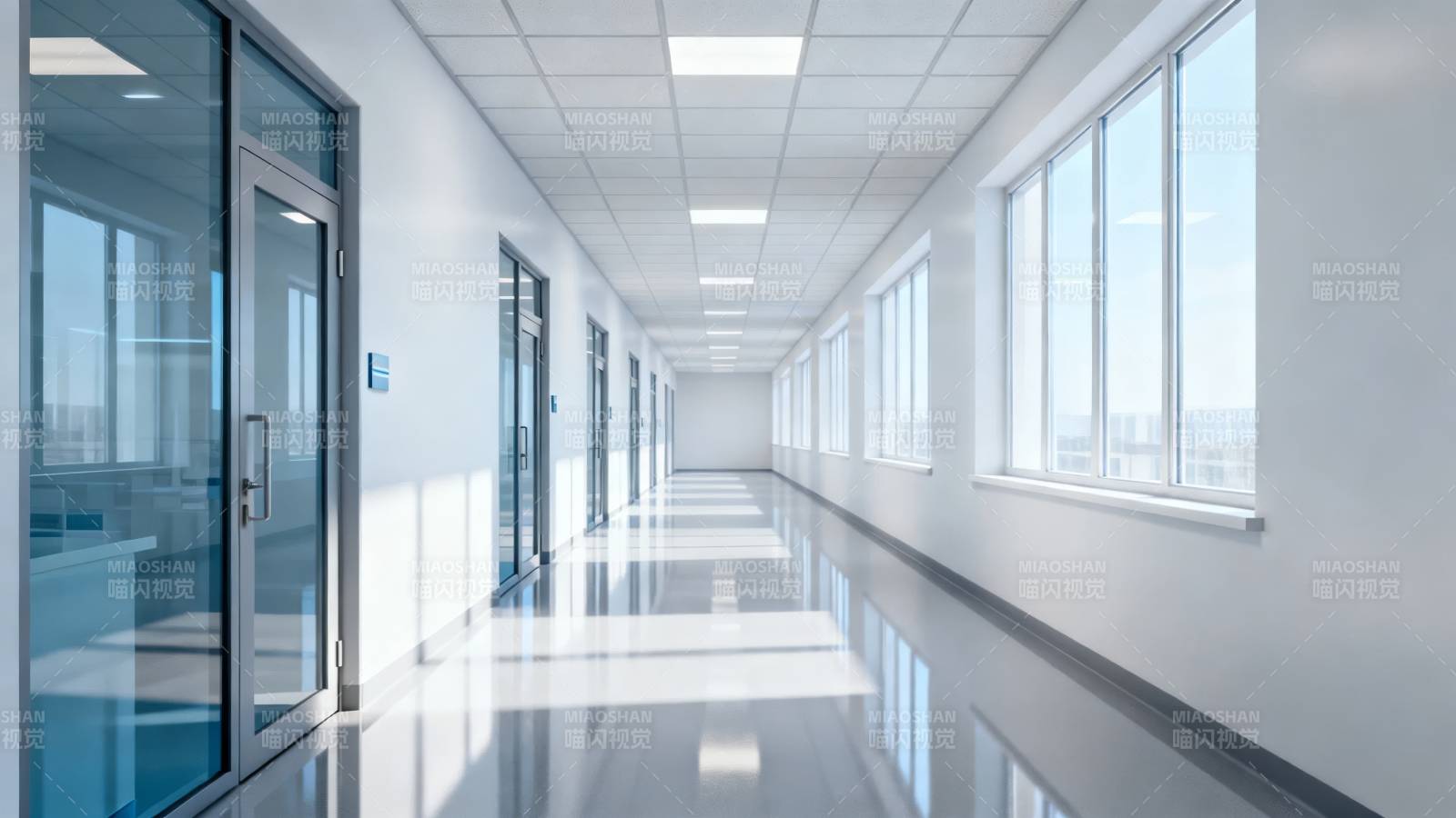 明亮现代办公走廊图片