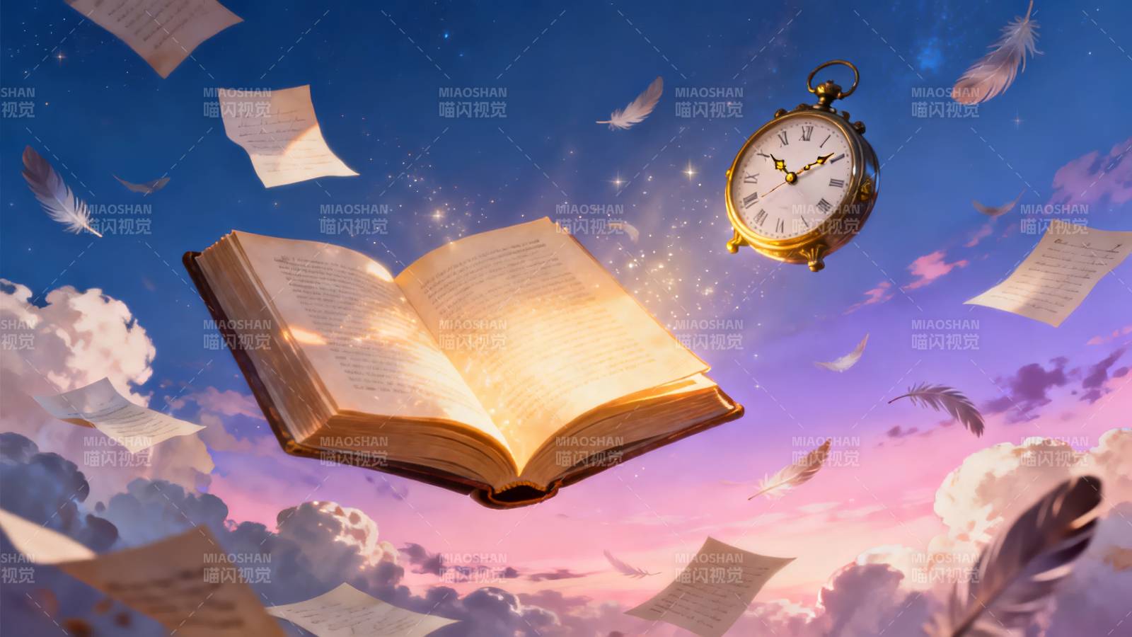 书页飞舞时光流转图片