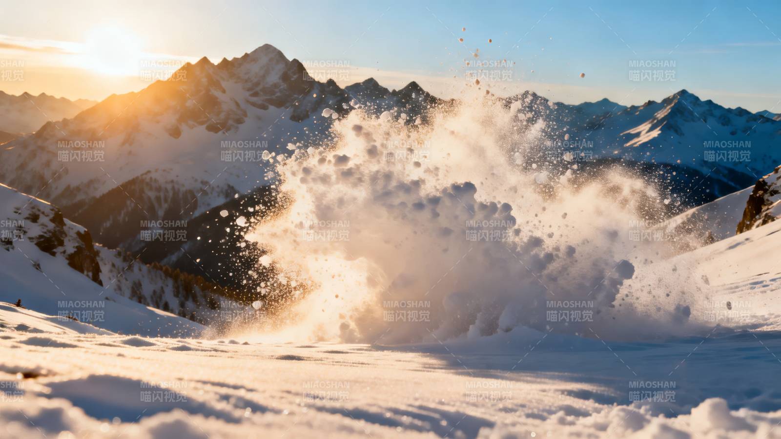 雪崩瞬间 雪山壮丽图片