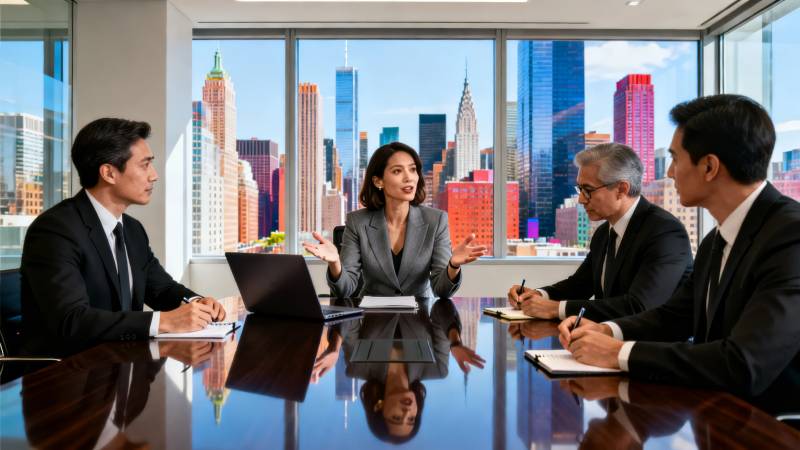 商务会议讨论中图片