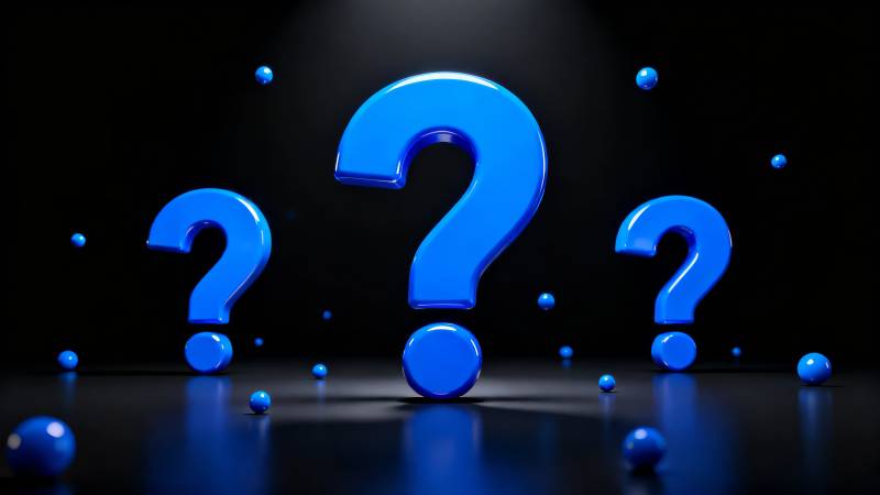 蓝色问号谜题图片