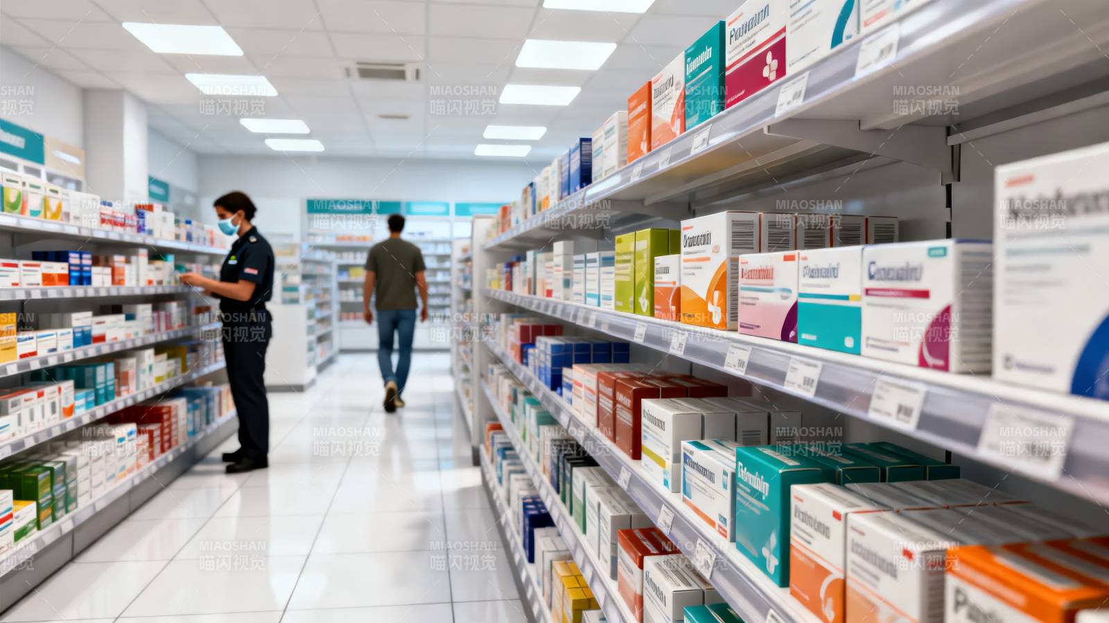药房内景 顾客选购药品图片