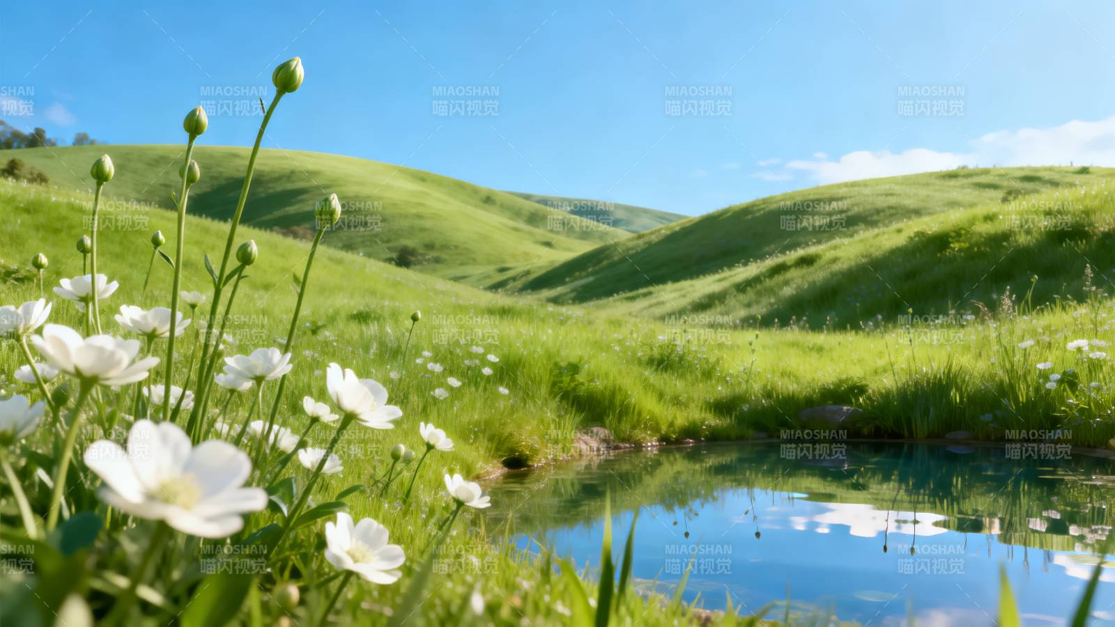 春日花溪美景图片