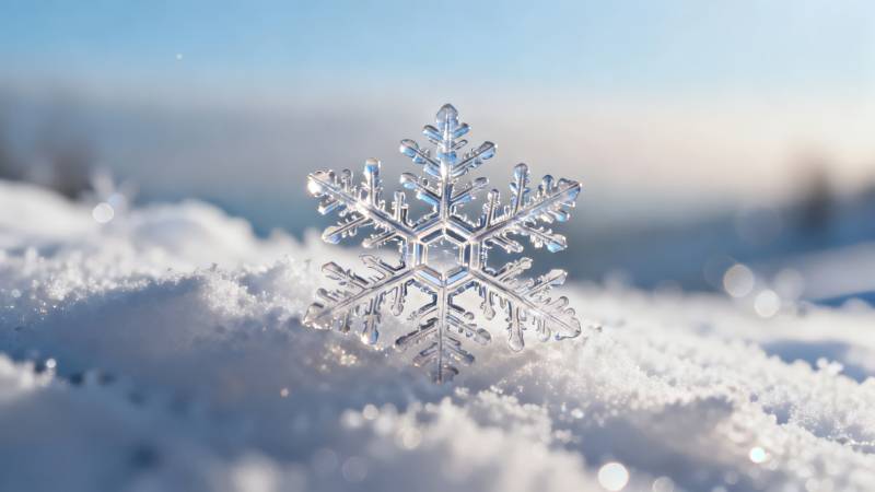 晶莹雪花映冬景图片