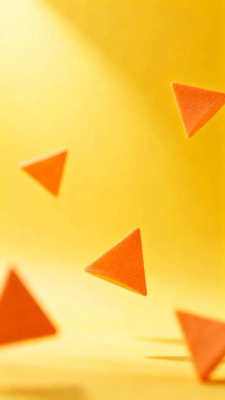橙色三角飞舞图片