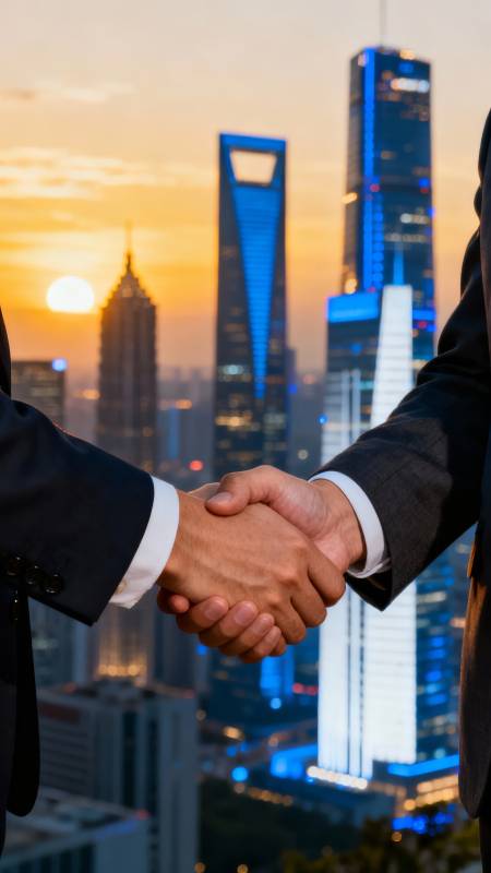 握手合作 共绘未来图片