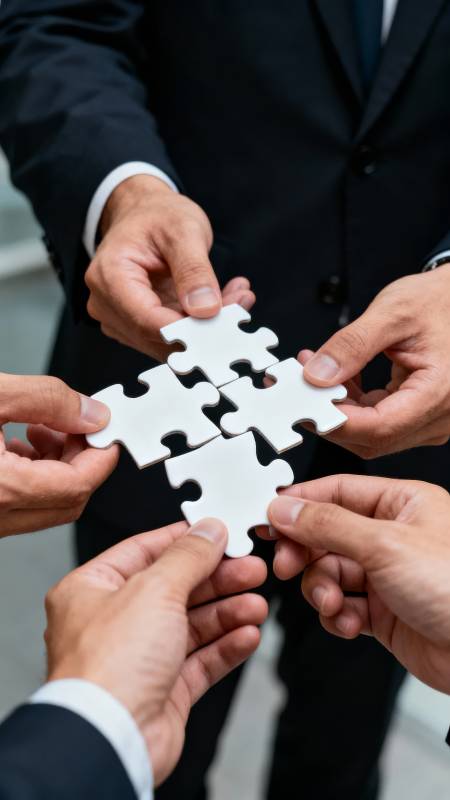 携手拼图 合作共赢图片